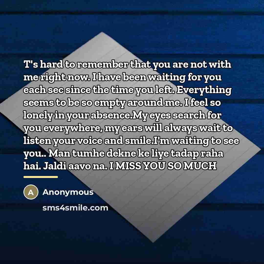 “T's hard to remember that you are not with me…” quote by Before Me Olny Alone So Very