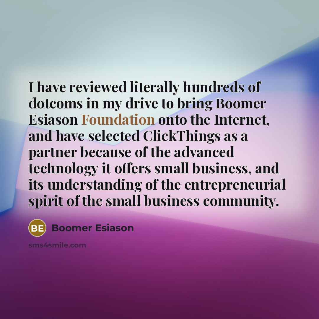 “I have reviewed literally hundreds of dotcoms in my drive…” quote by Boomer Esiason
