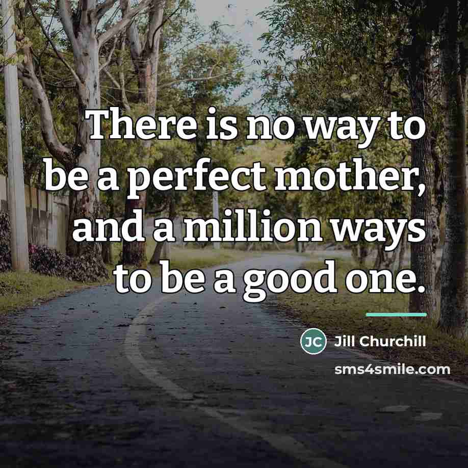 “There is no way to be a perfect mother, and…” quote by Jill Churchill