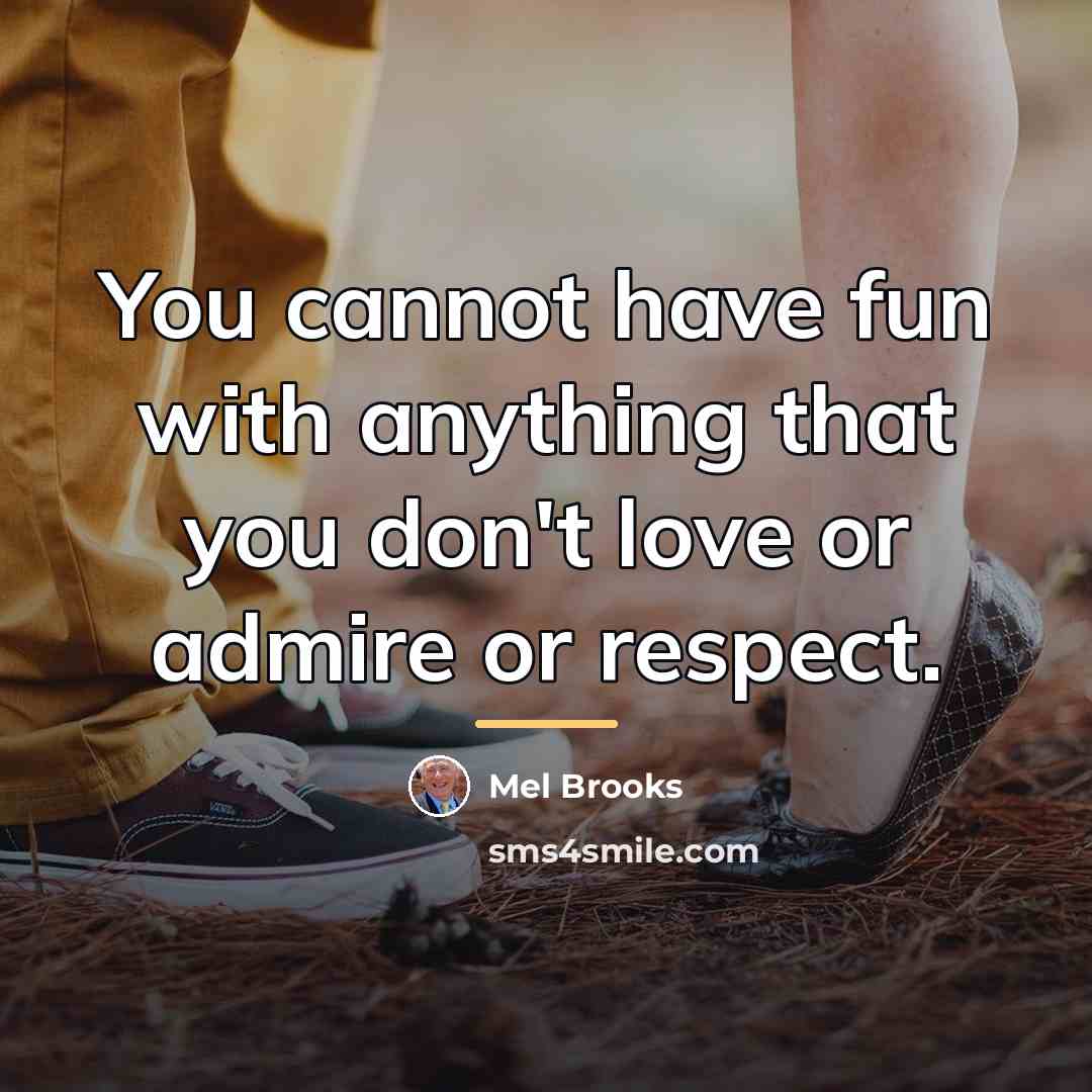 “You cannot have fun with anything that you don't love…” quote by Mel Brooks