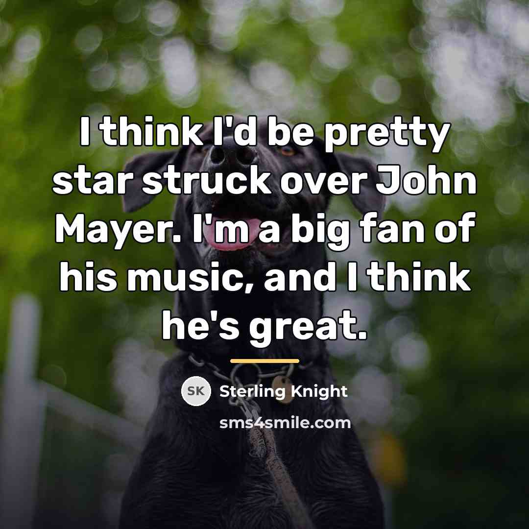 “I think I'd be pretty star struck over John Mayer.…” quote by Sterling Knight