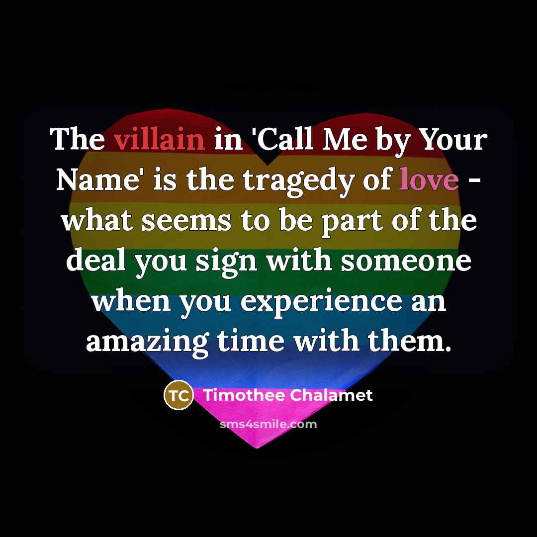“The villain in 'Call Me by Your Name' is the…” quote by Timothee Chalamet