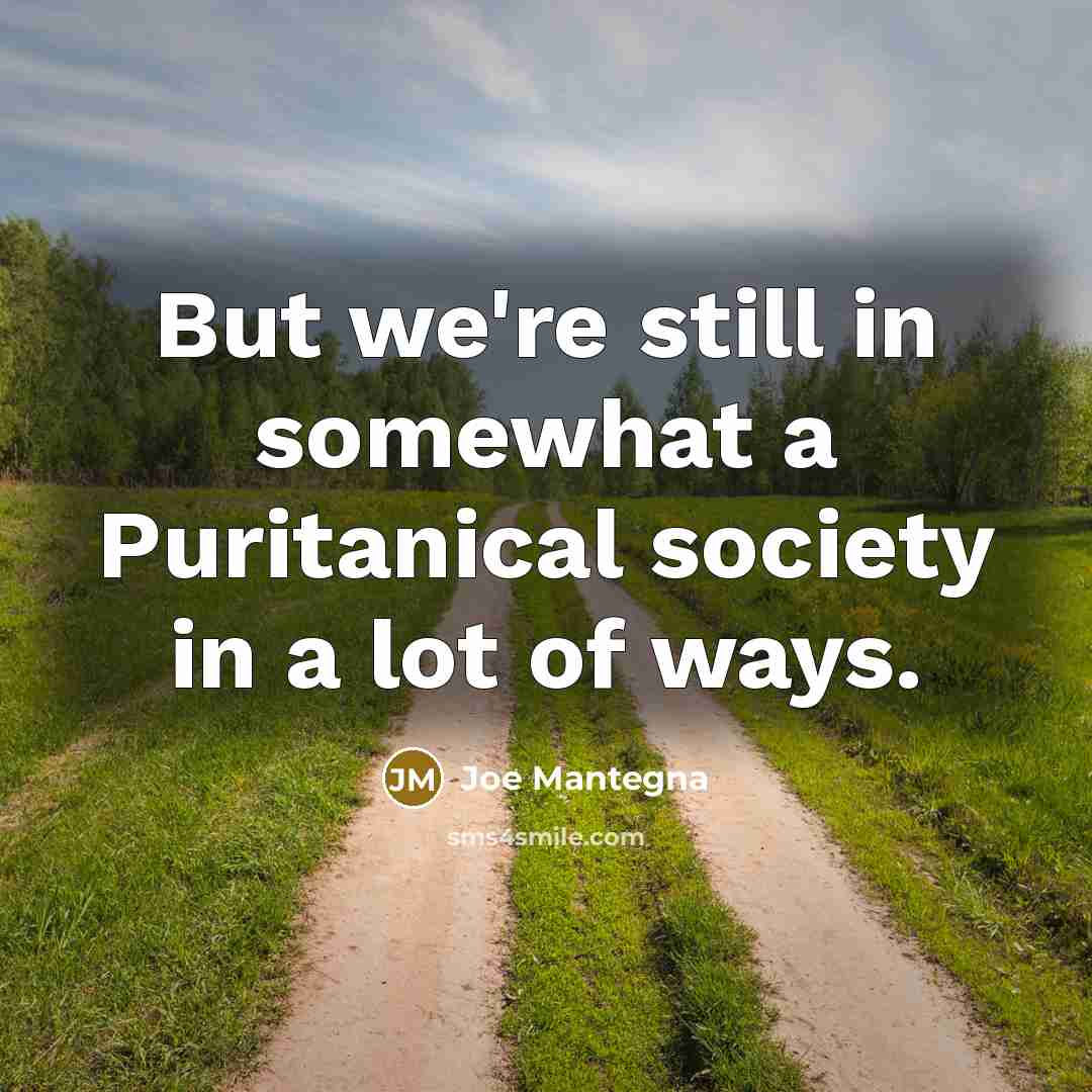 “But we're still in somewhat a Puritanical society in a…” quote by Joe Mantegna