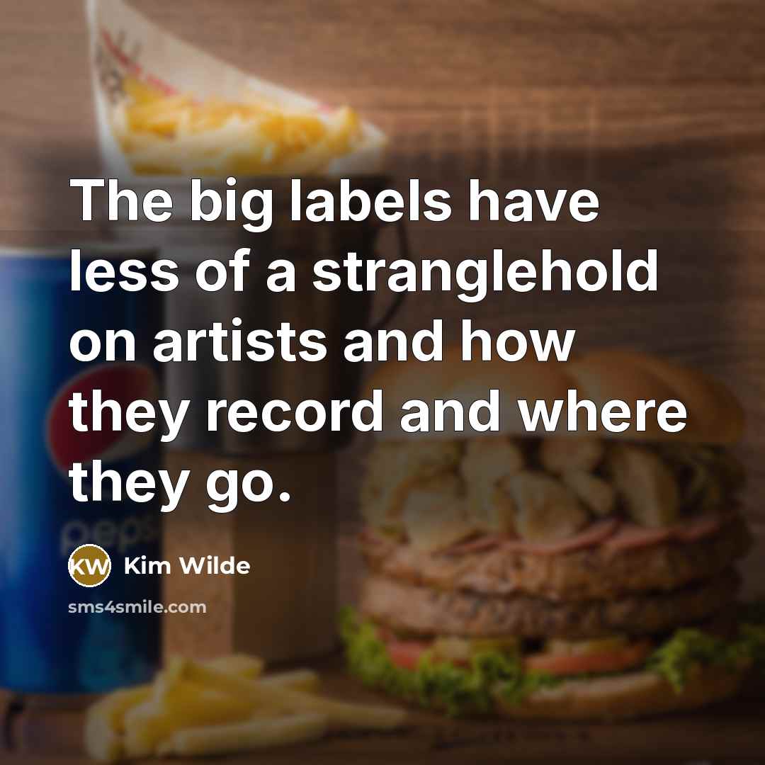 “The big labels have less of a stranglehold on artists…” quote by Kim Wilde