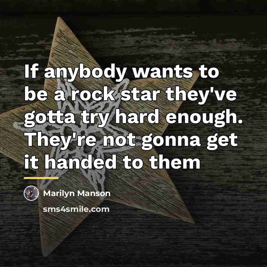 “If anybody wants to be a rock star they've gotta…” quote by Marilyn Manson