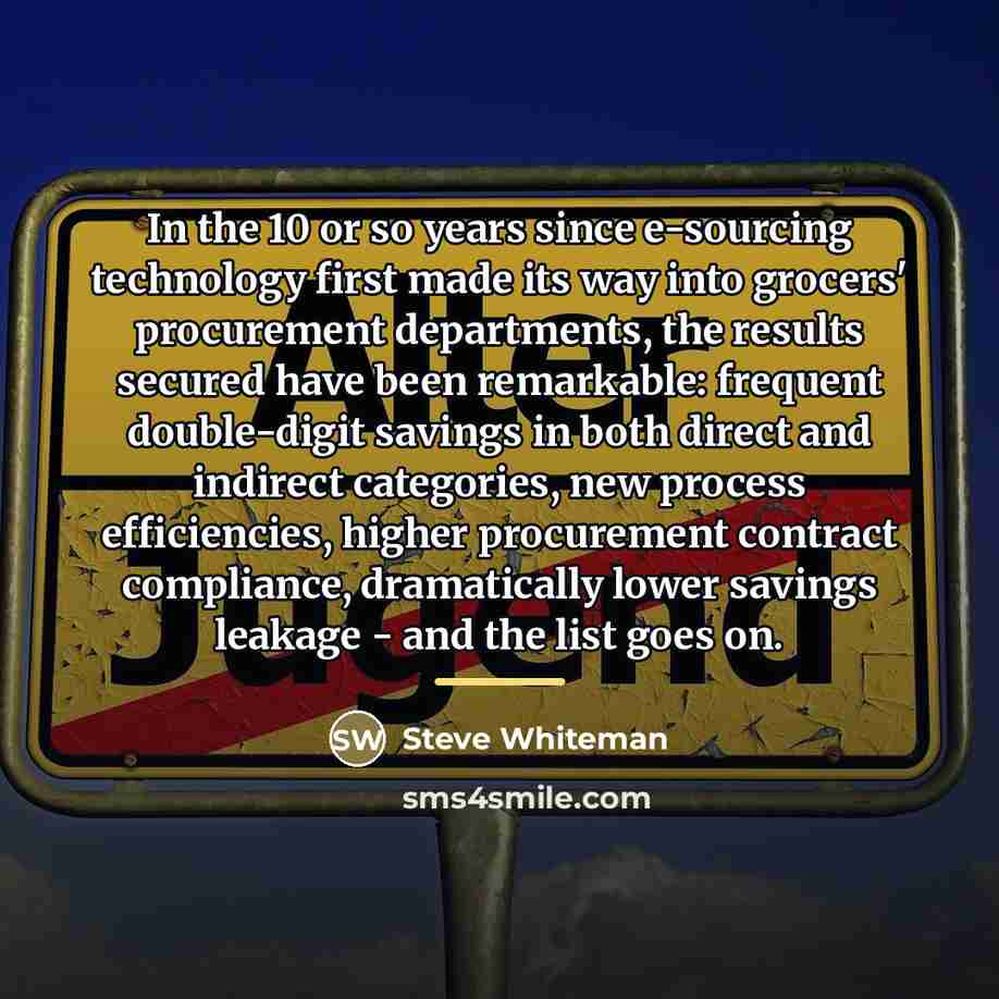 “In the 10 or so years since e-sourcing technology first…” quote by Steve Whiteman
