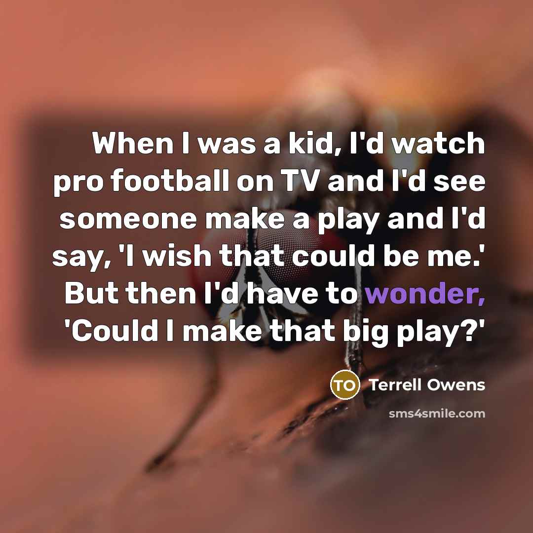 “When I was a kid, I'd watch pro football on…” quote by Terrell Owens
