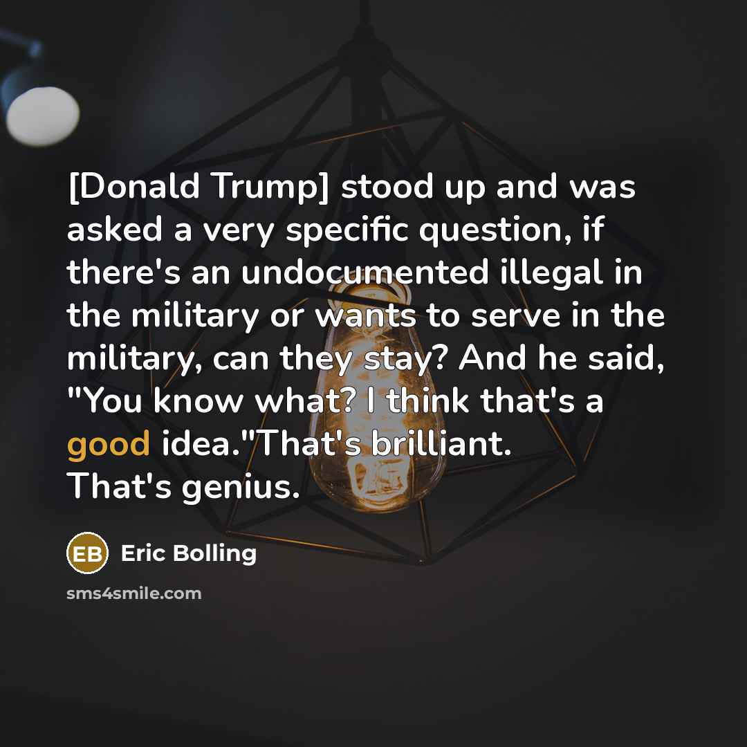 “[Donald Trump] stood up and was asked a very specific…” quote by Eric Bolling