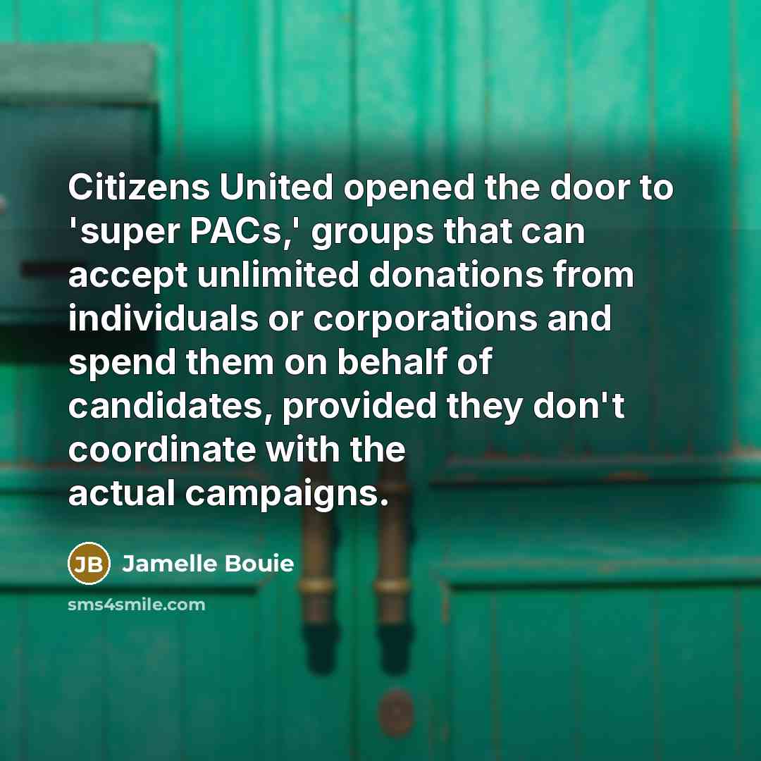 “Citizens United opened the door to 'super PACs,' groups that…” quote by Jamelle Bouie