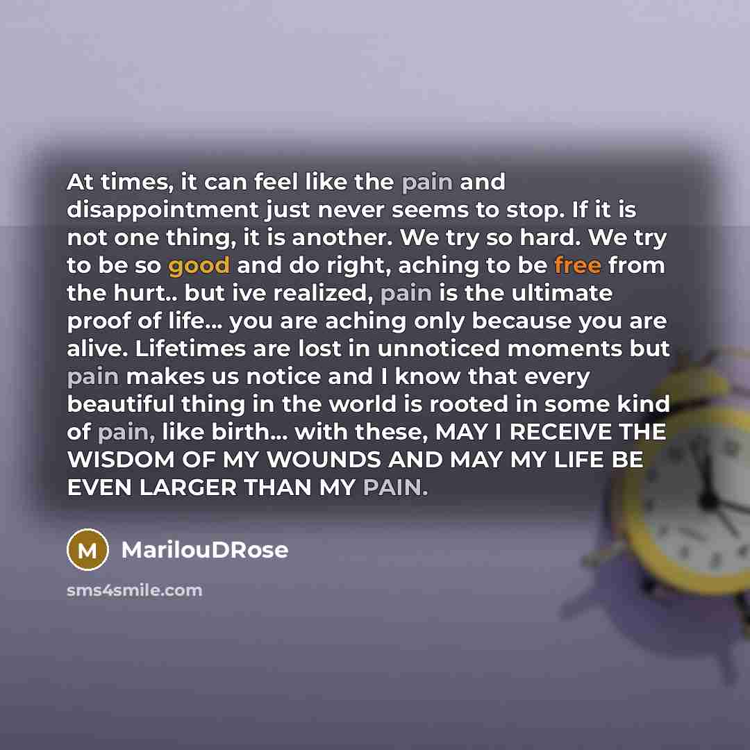 “At times, it can feel like the pain and disappointment…” quote by MarilouDRose