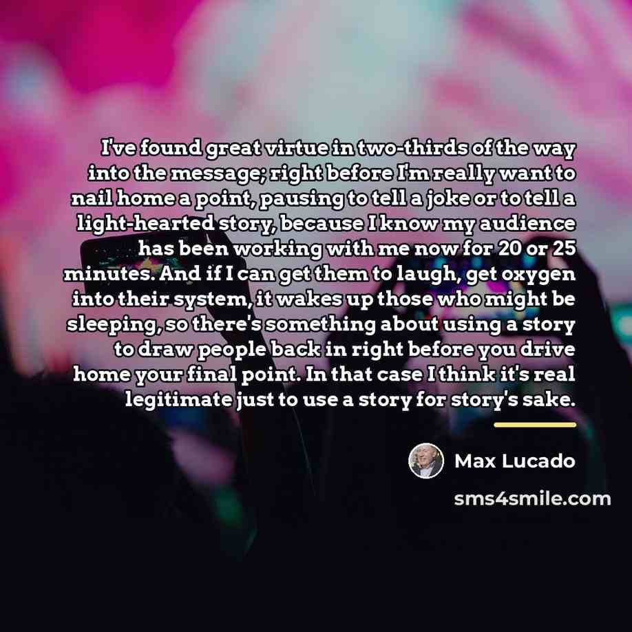 “I've found great virtue in two-thirds of the way into…” quote by Max Lucado