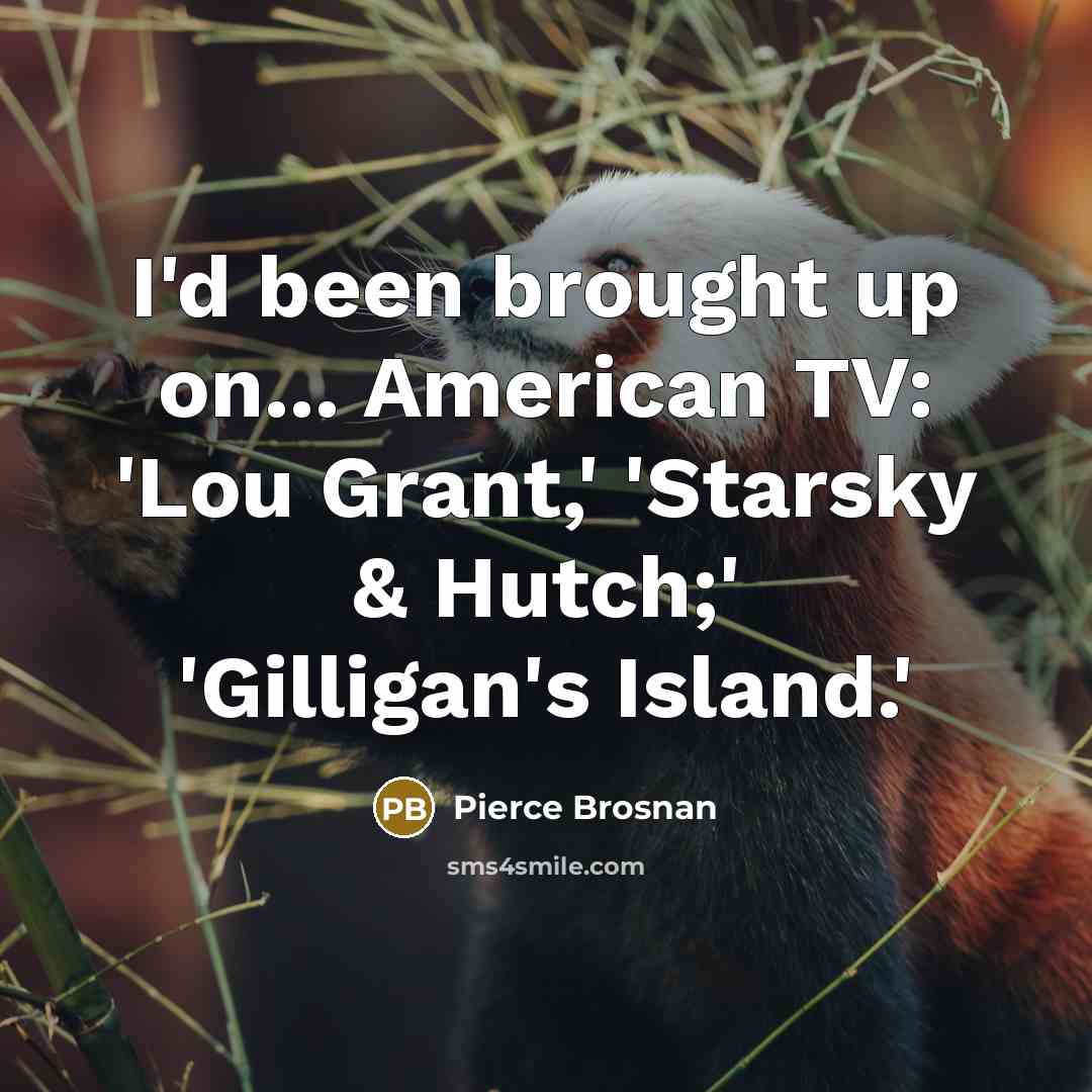 “I'd been brought up on... American TV: 'Lou Grant,' 'Starsky…” quote by Pierce Brosnan