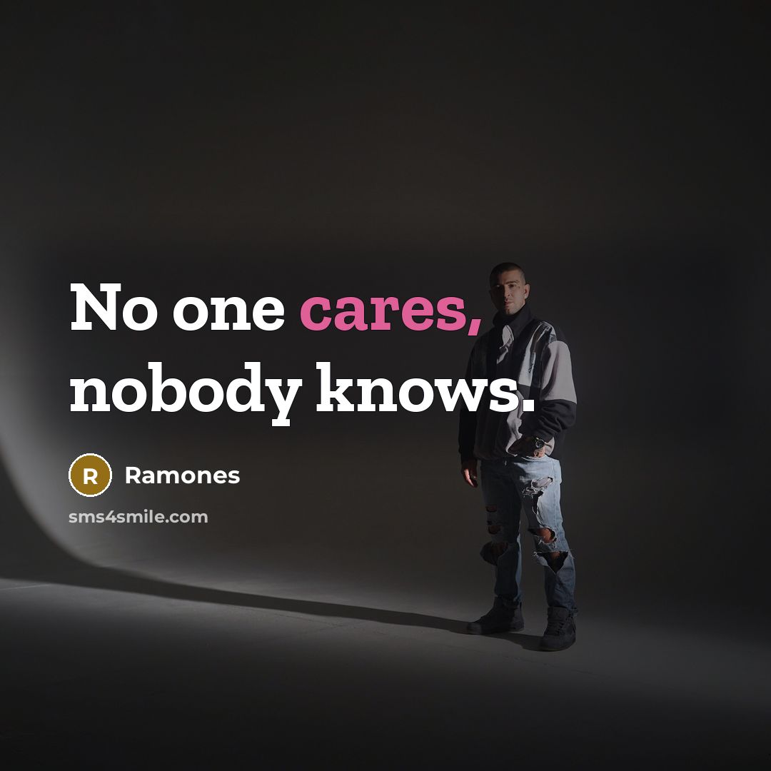 “No one cares, nobody knows.” quote by Ramones