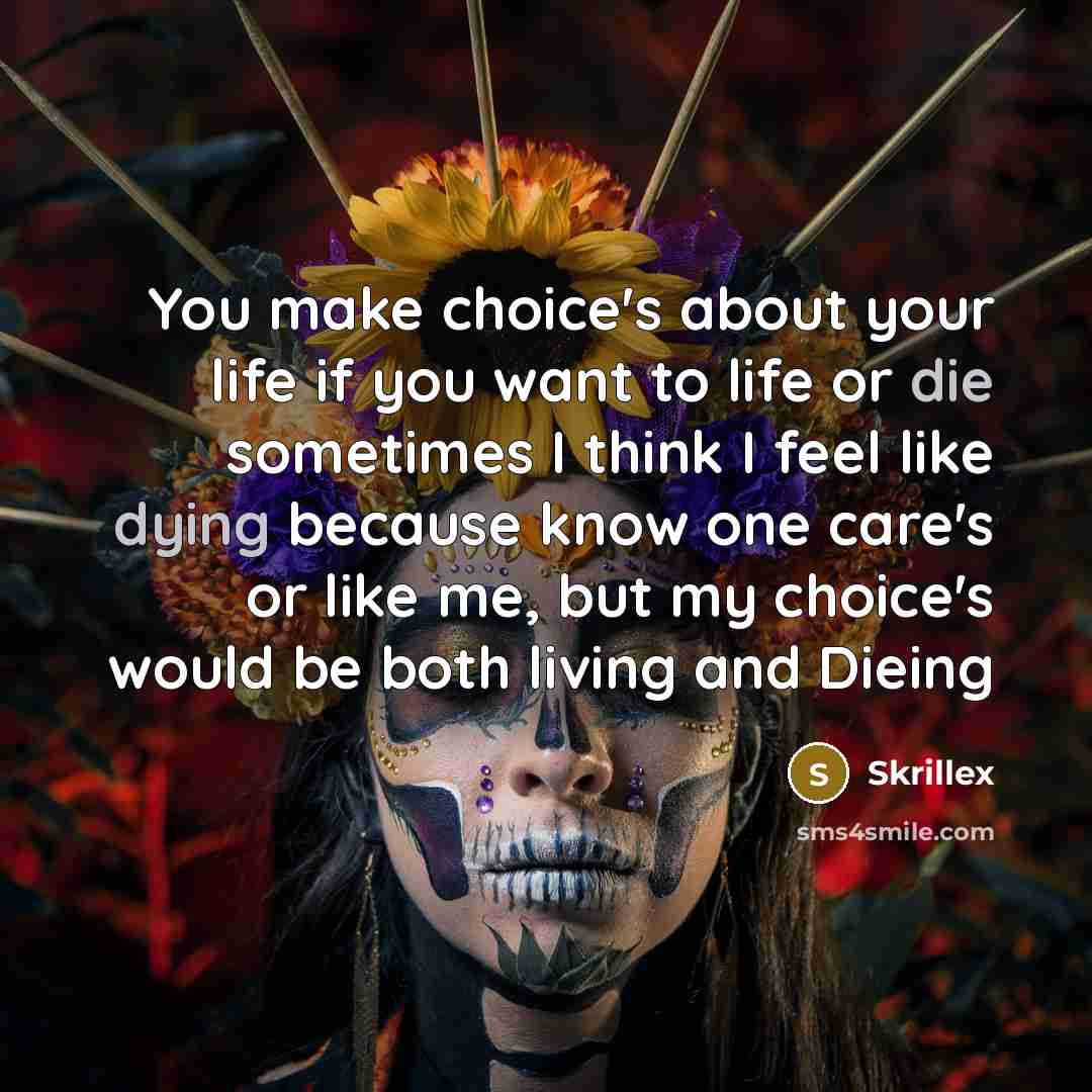“You make choice's about your life if you want to…” quote by Skrillex