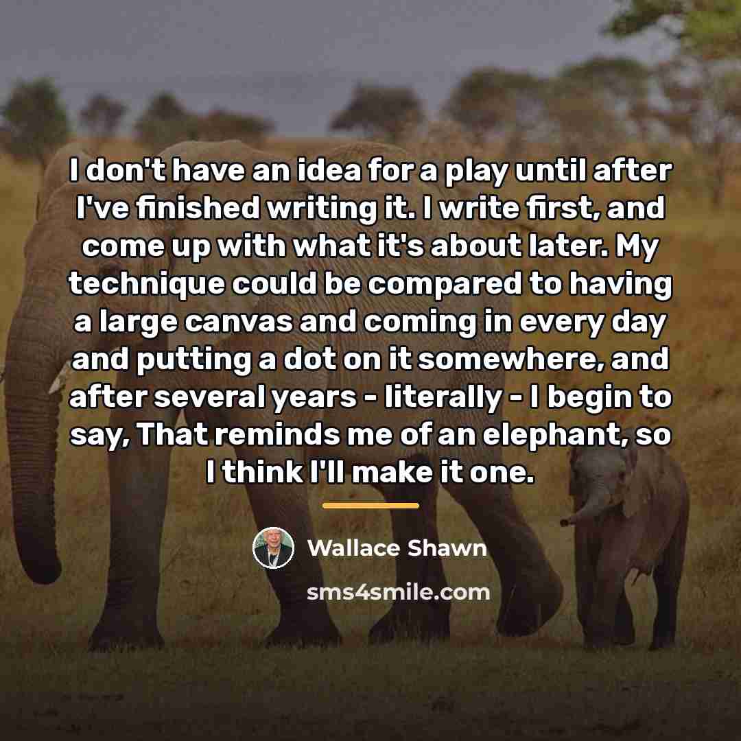 “I don't have an idea for a play until after…” quote by Wallace Shawn