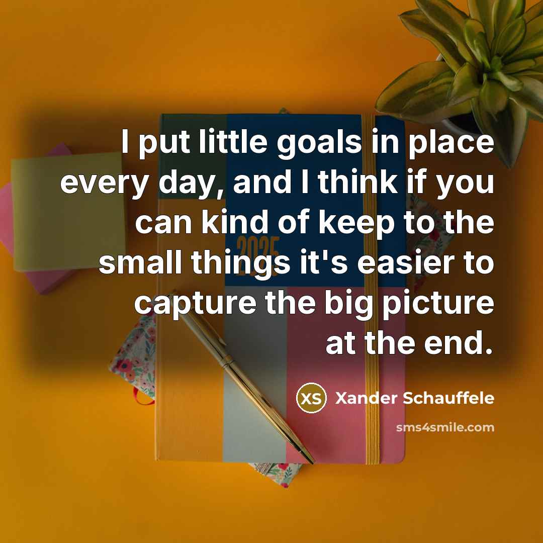 “I put little goals in place every day, and I…” quote by Xander Schauffele
