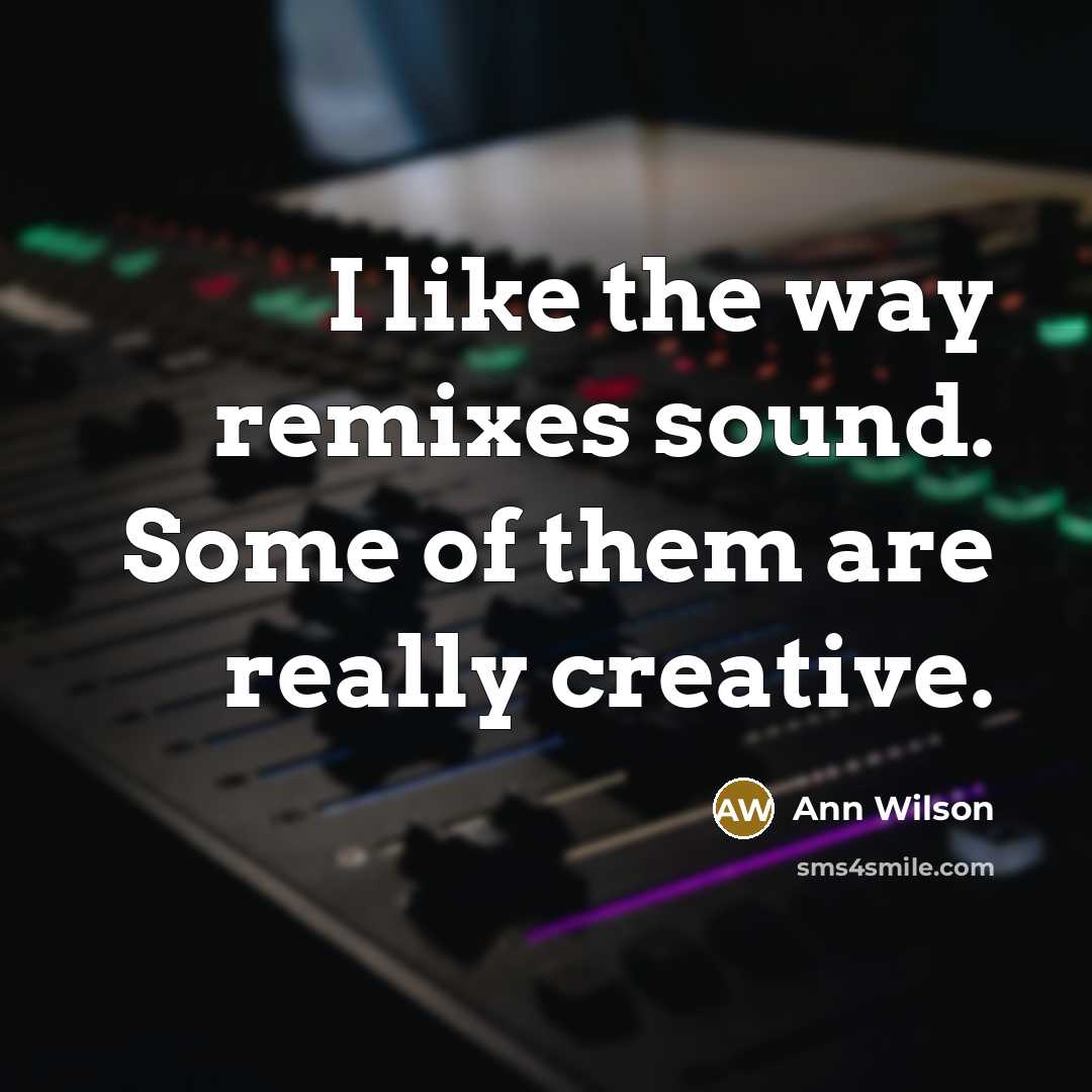 “I like the way remixes sound. Some of them are…” quote by Ann Wilson