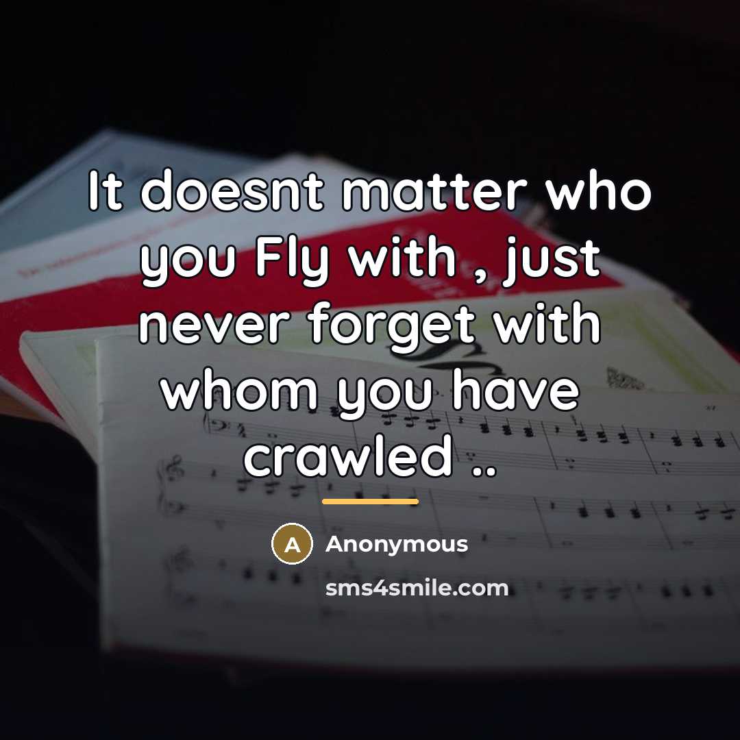 “It doesnt matter who you Fly with , just never…” quote by Anonymous