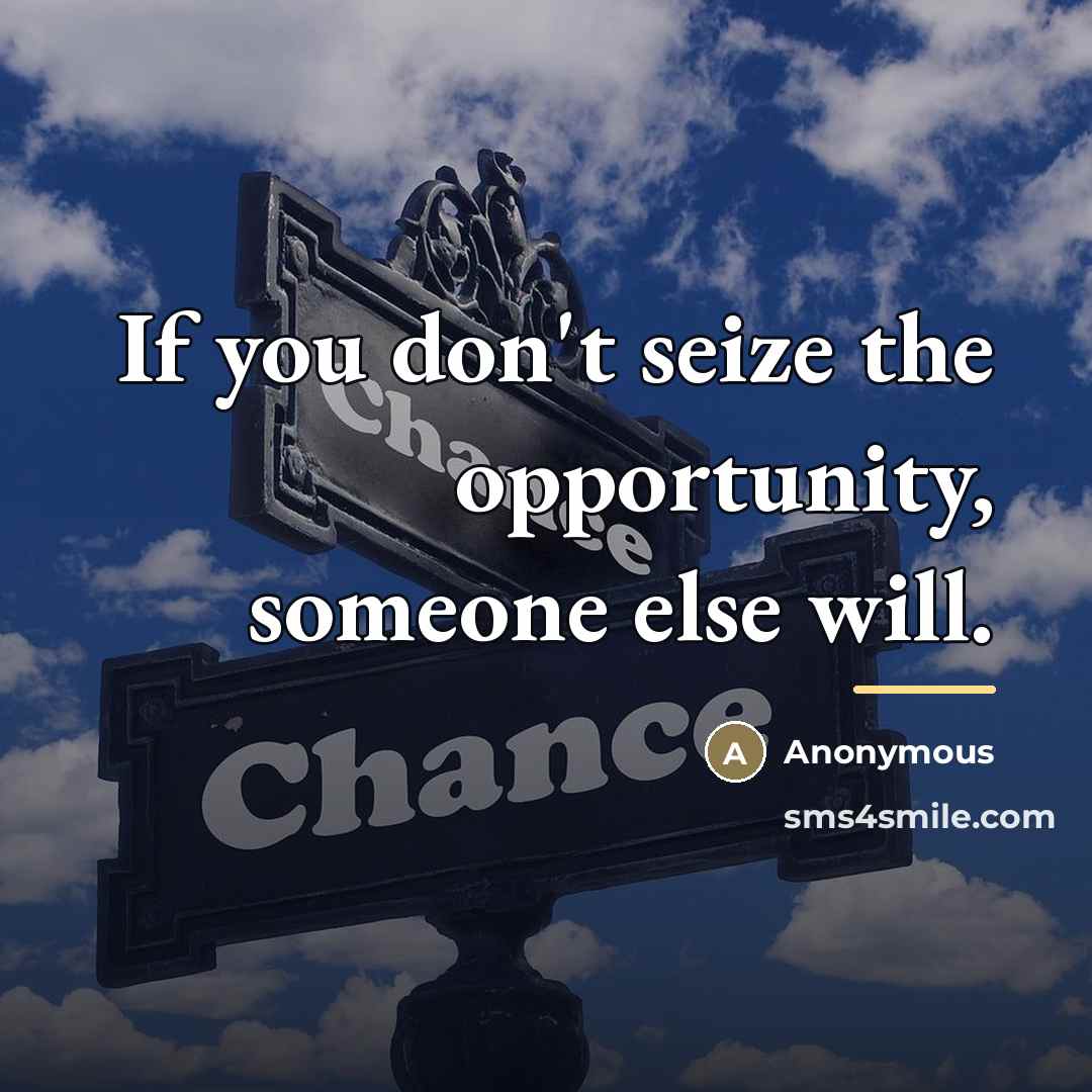 “If you don't seize the opportunity, someone else will.…” quote by Anonymous