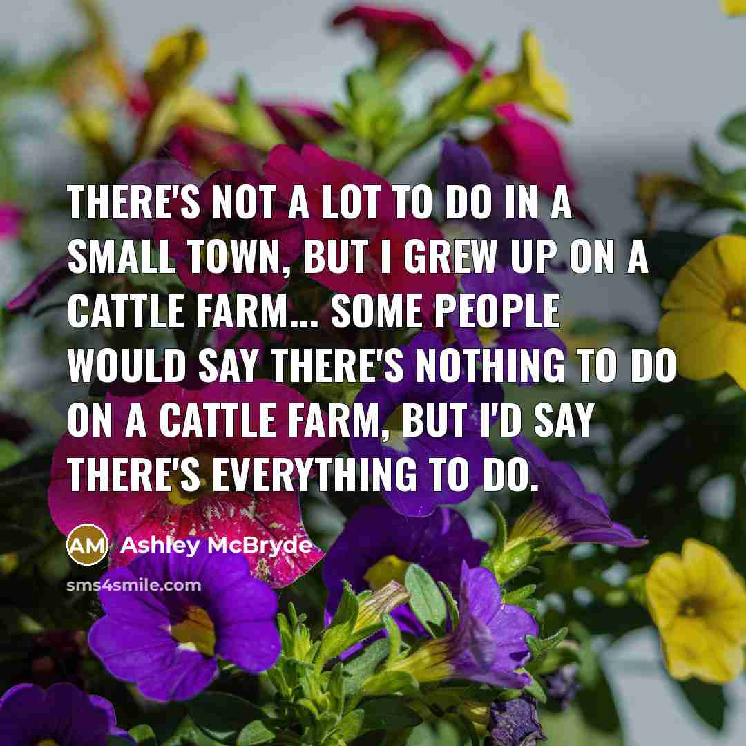 “There's not a lot to do in a small town,…” quote by Ashley McBryde