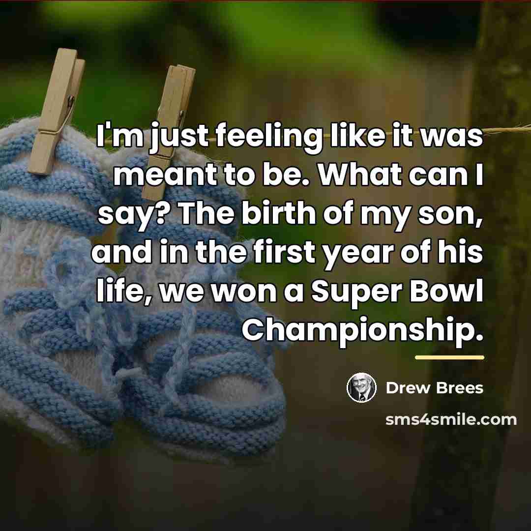 “I'm just feeling like it was meant to be. What…” quote by Drew Brees