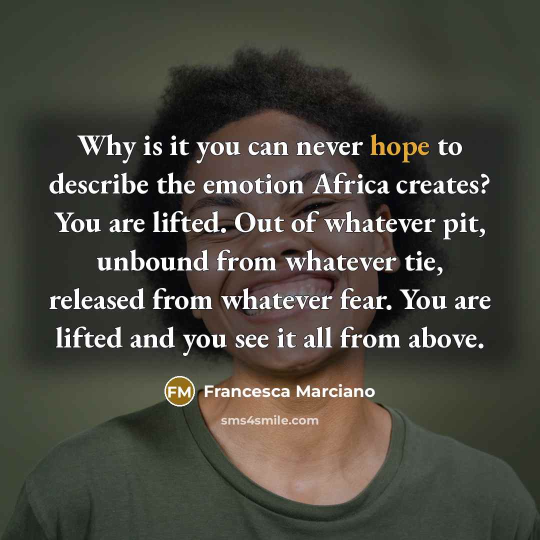 “Why is it you can never hope to describe the…” quote by Francesca Marciano