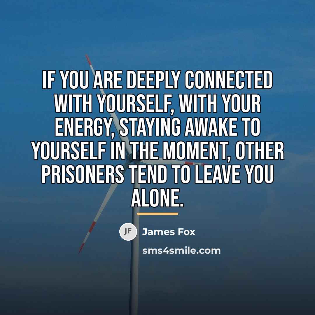 “If you are deeply connected with yourself, with your energy,…” quote by James Fox