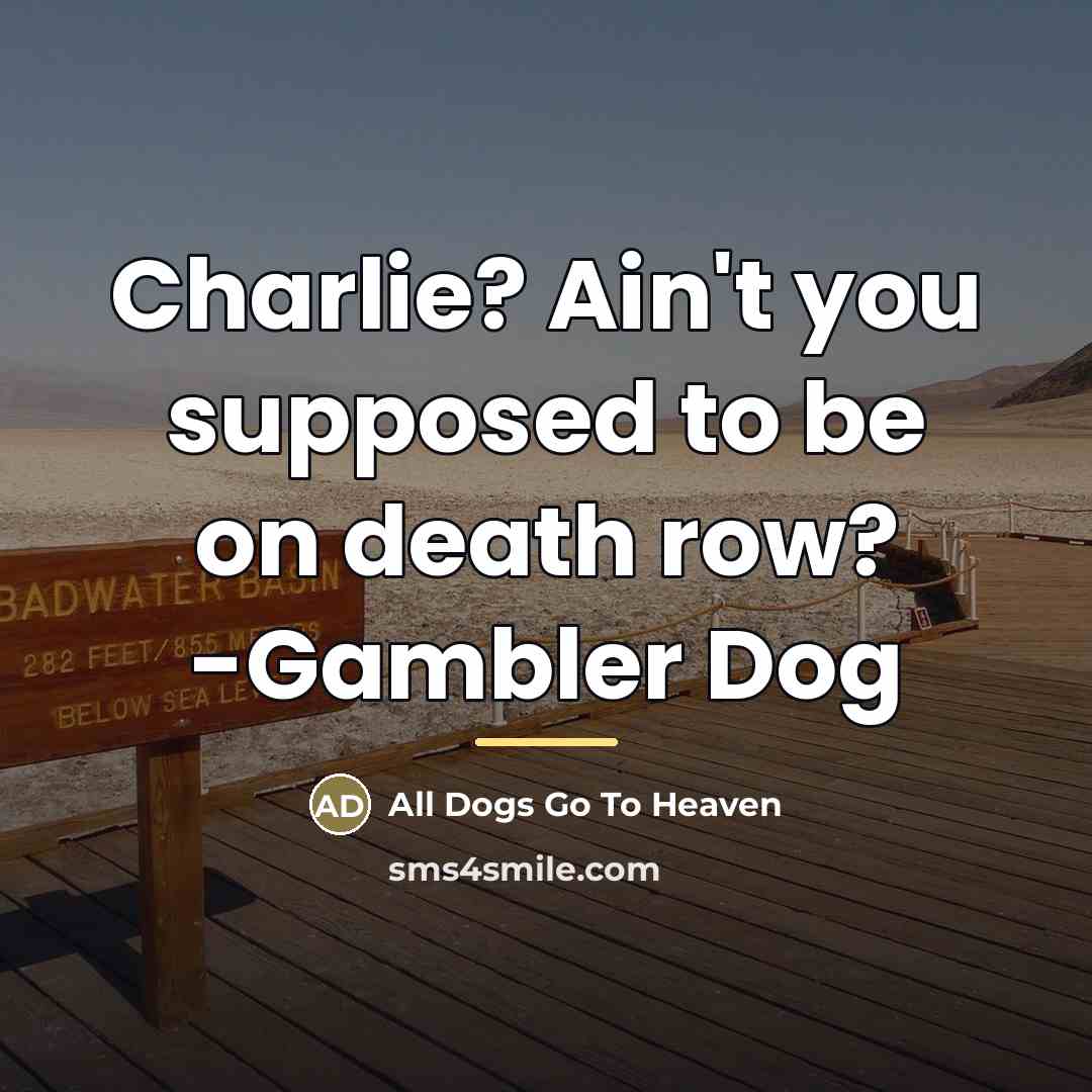 “Charlie? Ain't you supposed to be on death row? -Gambler…” quote by All Dogs Go To Heaven
