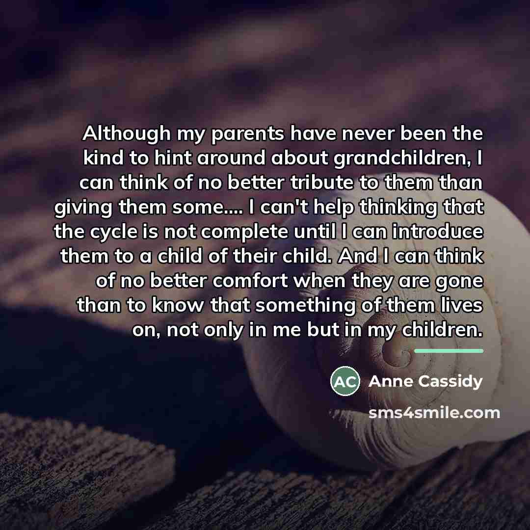 “Although my parents have never been the kind to hint…” quote by Anne Cassidy