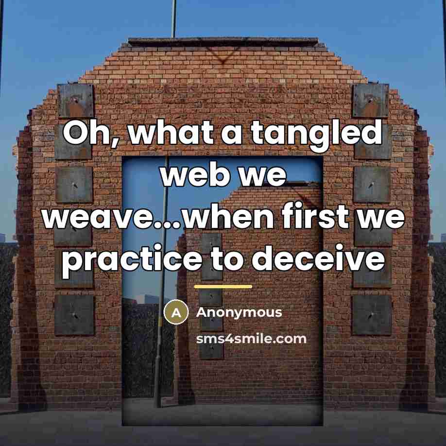 “Oh, what a tangled web we weave...when first we practice…” quote by Anonymous
