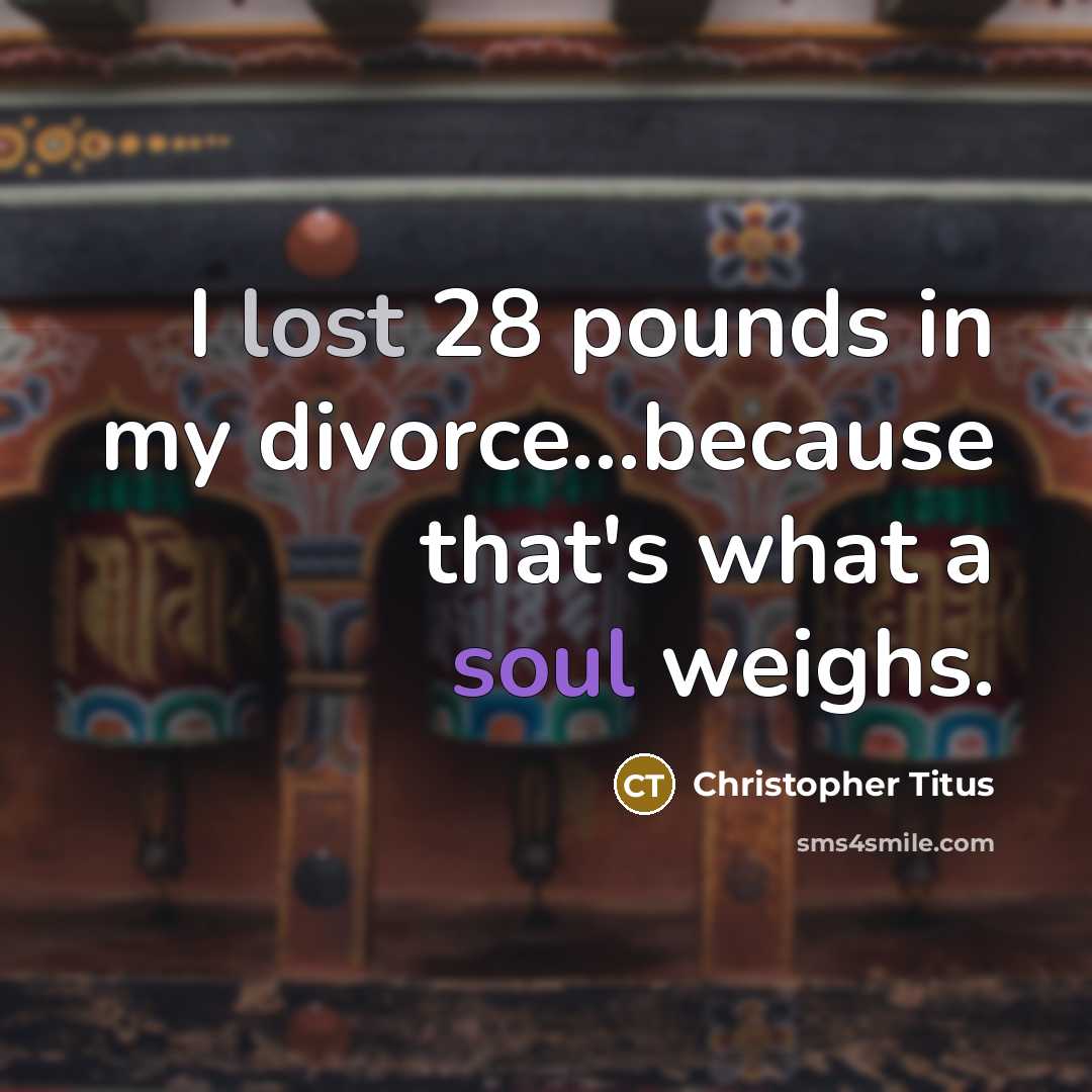 “I lost 28 pounds in my divorce…because that's what a…” quote by Christopher Titus