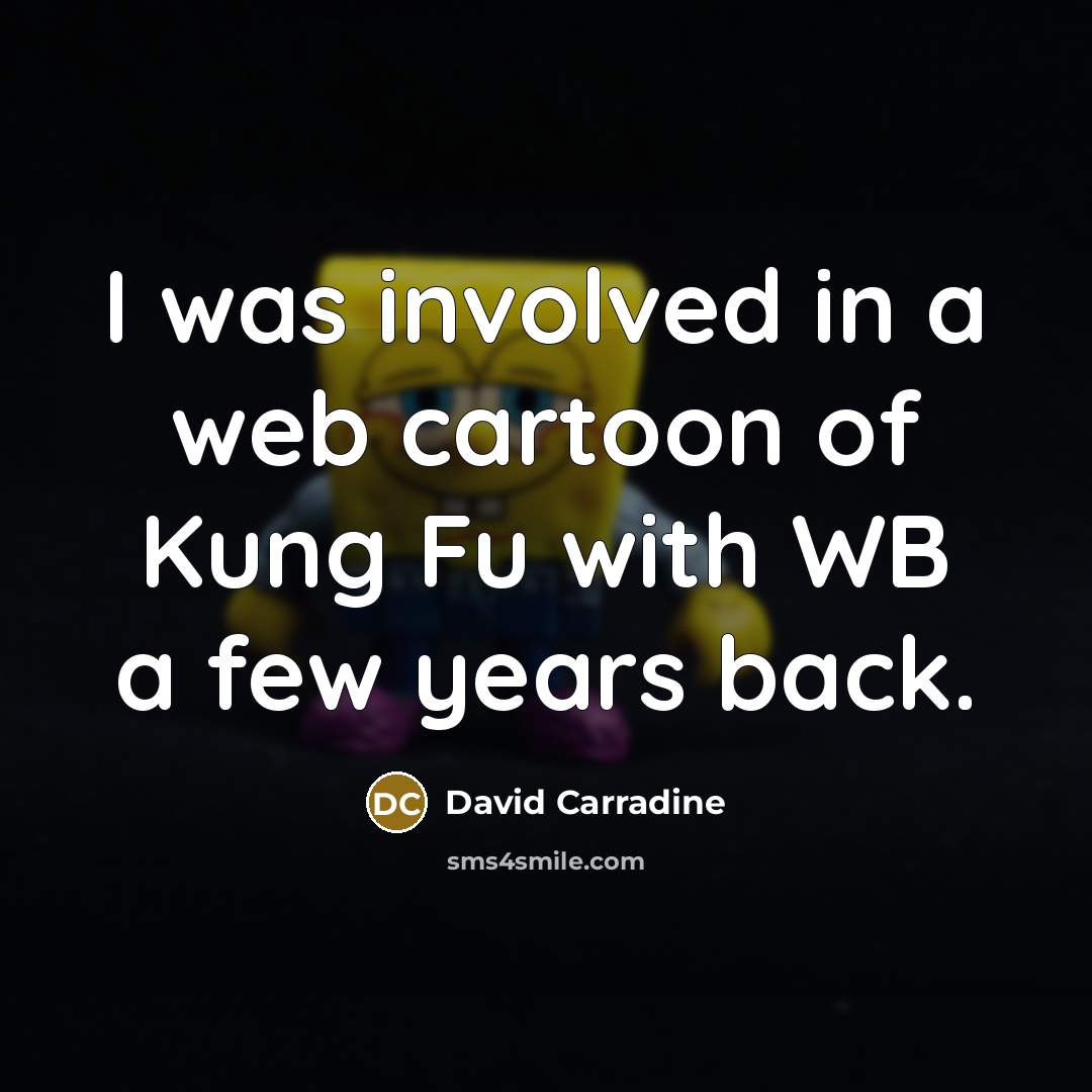 “I was involved in a web cartoon of Kung Fu…” quote by David Carradine