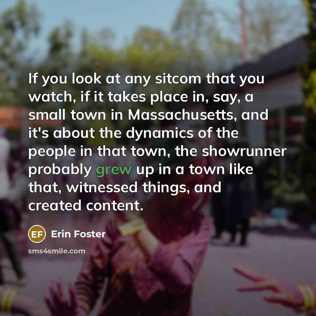 “If you look at any sitcom that you watch, if…” quote by Erin Foster