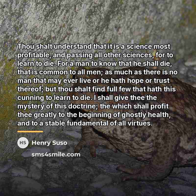 “Thou shalt understand that it is a science most profitable,…” quote by Henry Suso