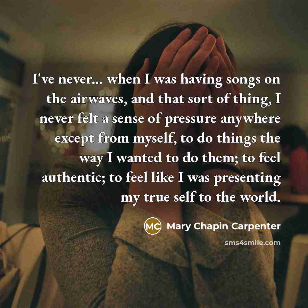 “I've never... when I was having songs on the airwaves,…” quote by Mary Chapin Carpenter