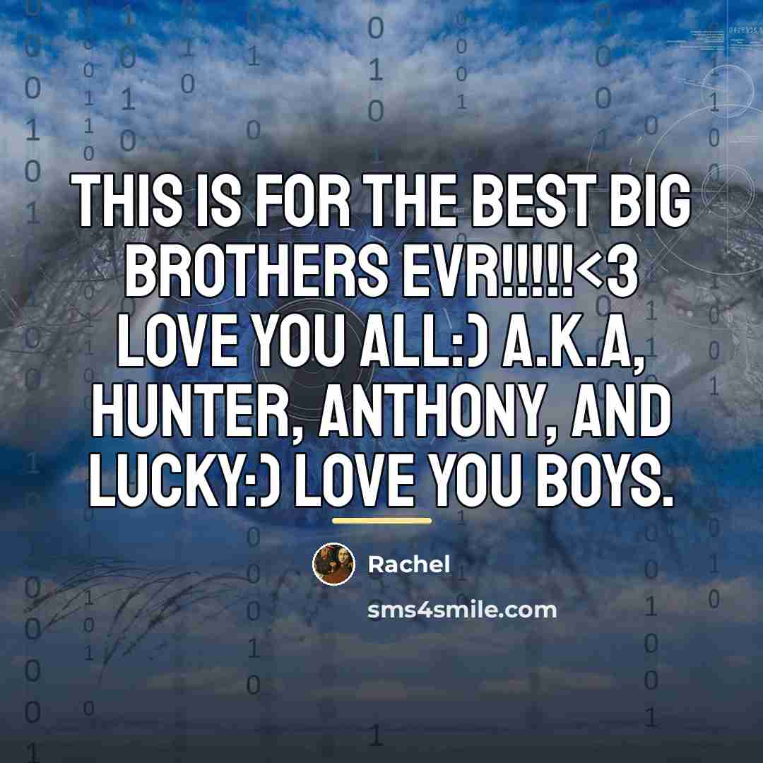 “This Is for the best Big Brothers EVR!!!!!…” quote by Rachel