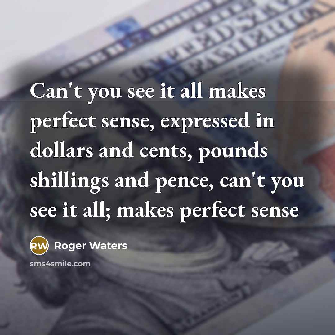 “Can't you see it all makes perfect sense, expressed in…” quote by Roger Waters