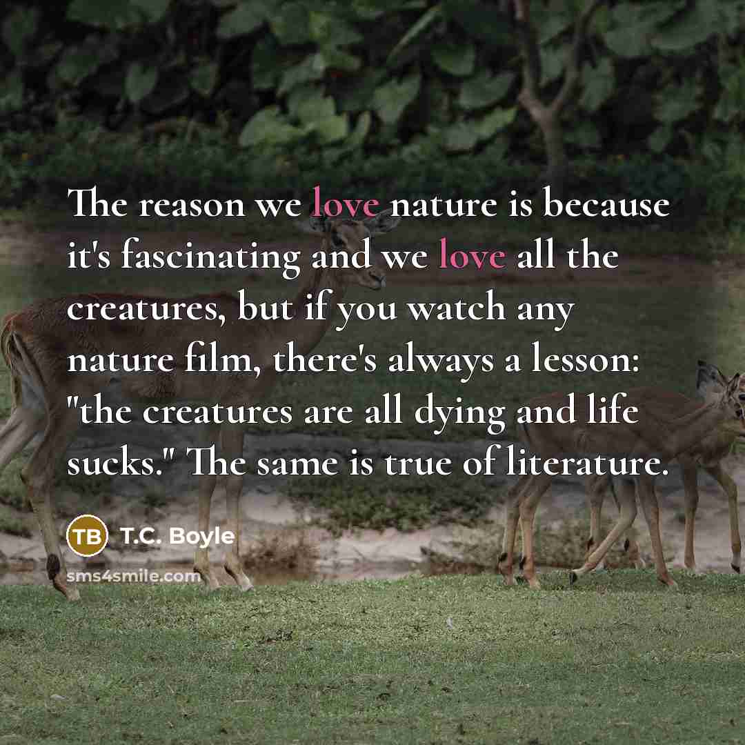 “The reason we love nature is because it's fascinating and…” quote by T.C. Boyle