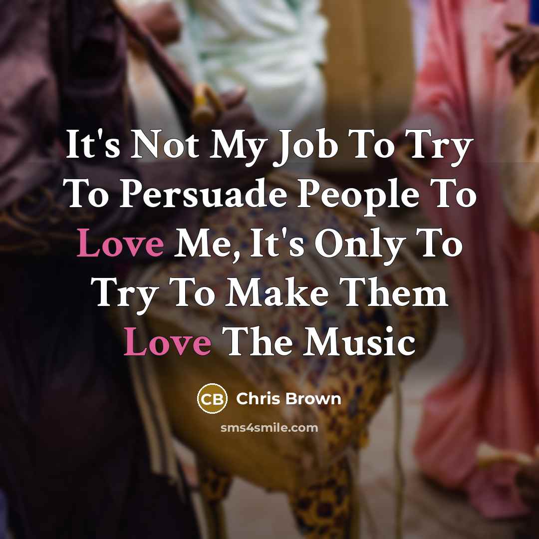 “It's Not My Job To Try To Persuade People To…” quote by Chris Brown