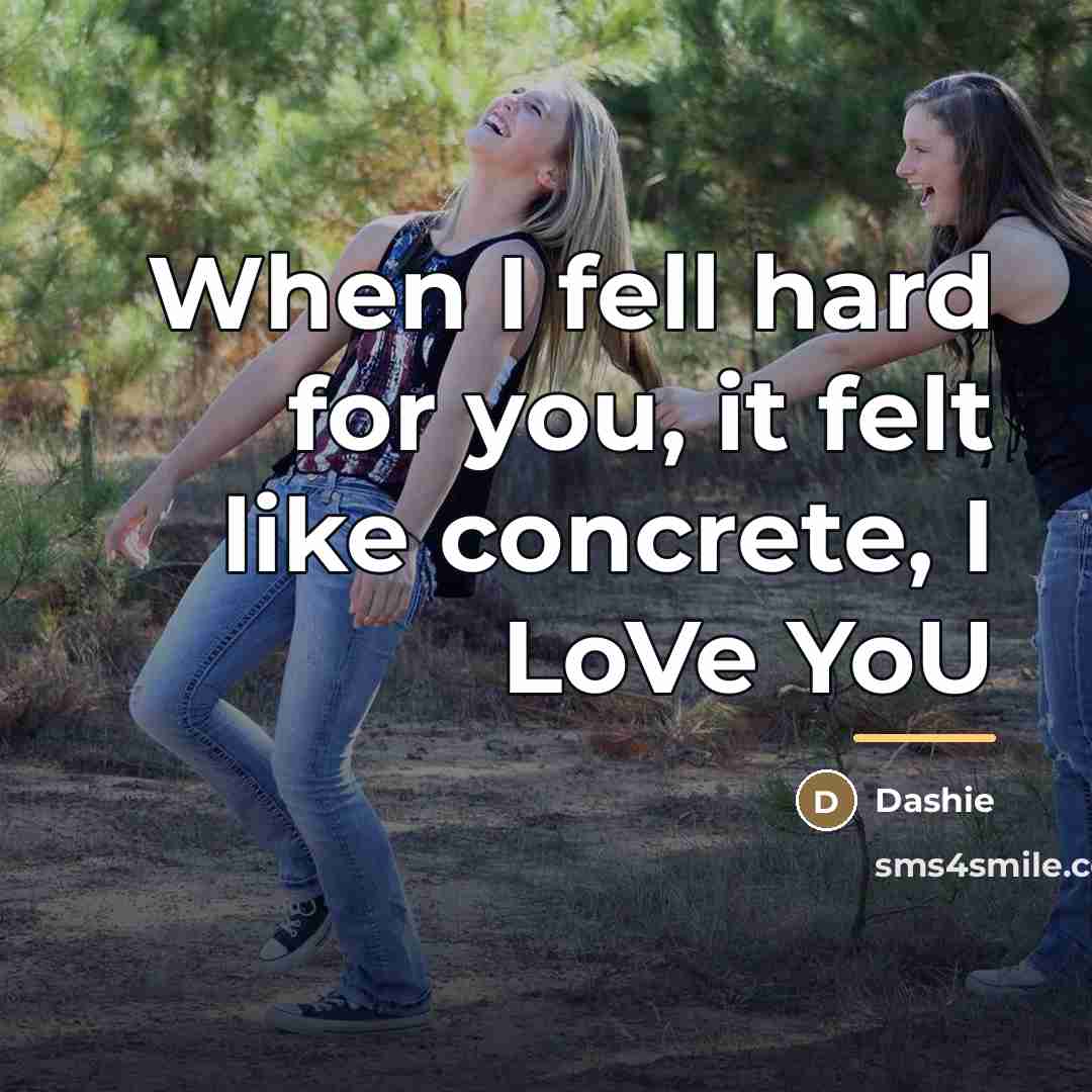 “When I fell hard for you, it felt like concrete,…” quote by Dashie