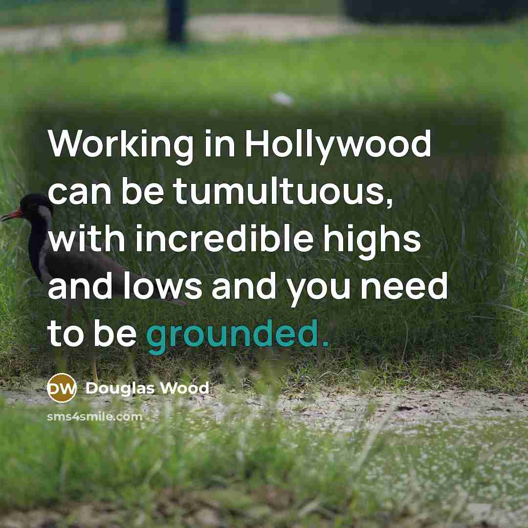 “Working in Hollywood can be tumultuous, with incredible highs and…” quote by Douglas Wood