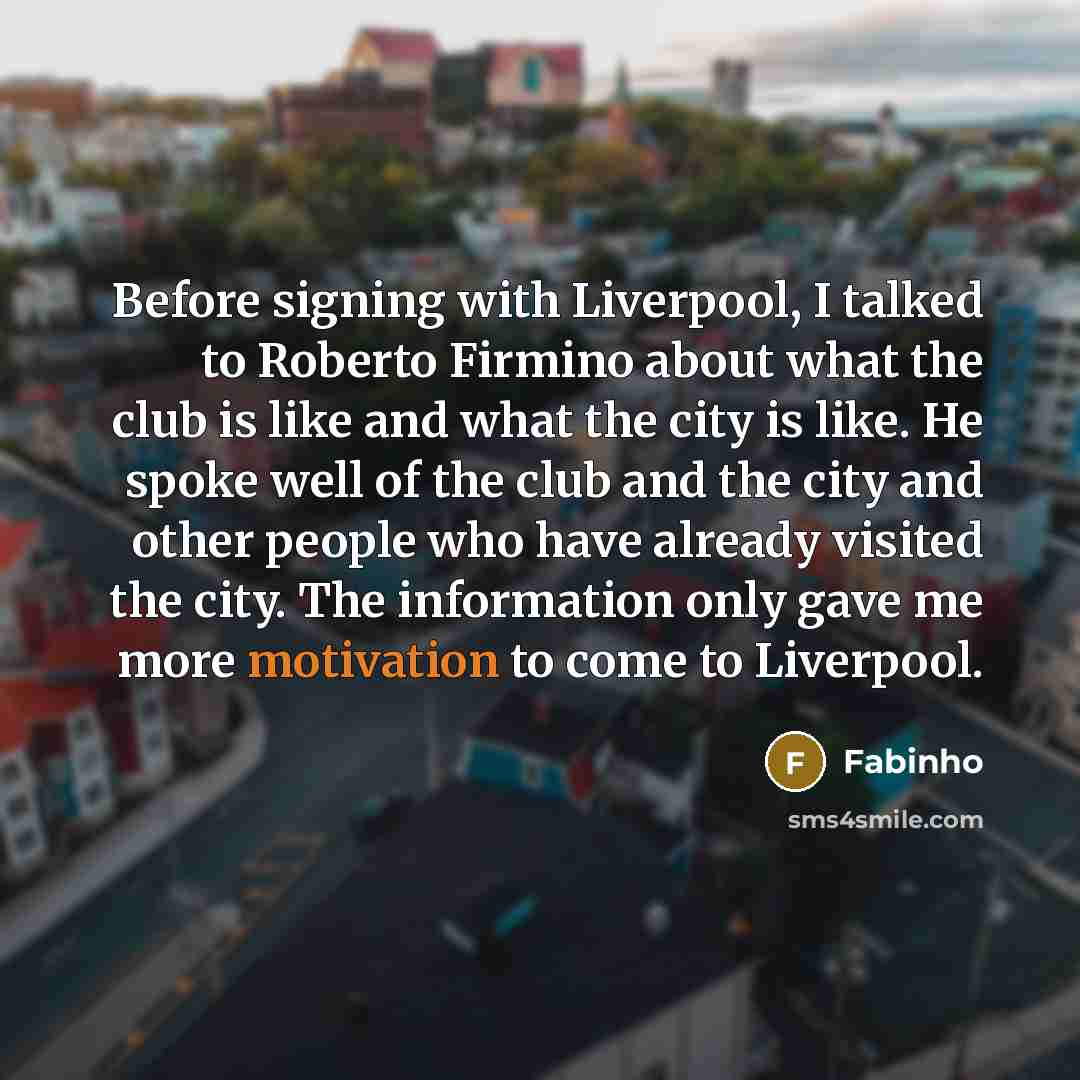“Before signing with Liverpool, I talked to Roberto Firmino about…” quote by Fabinho