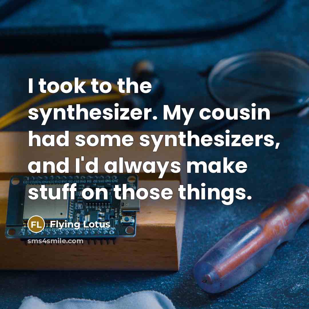 “I took to the synthesizer. My cousin had some synthesizers,…” quote by Flying Lotus