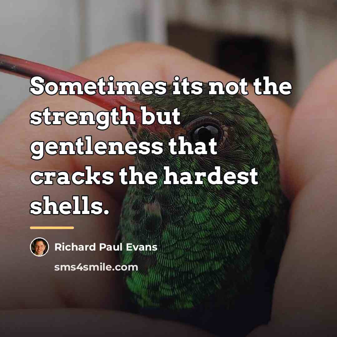 “Sometimes its not the strength but gentleness that cracks the…” quote by Richard Paul Evans