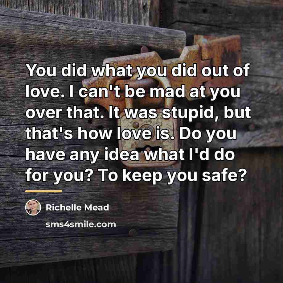 “You did what you did out of love. I can't…” quote by Richelle Mead