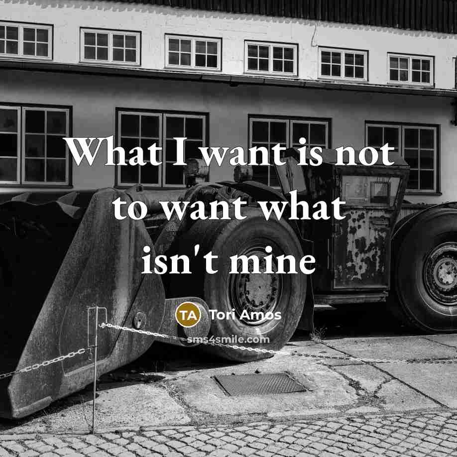 “What I want is not to want what isn't mine” quote by Tori Amos