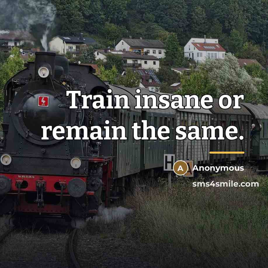 “Train insane or remain the same.…” quote by Anonymous
