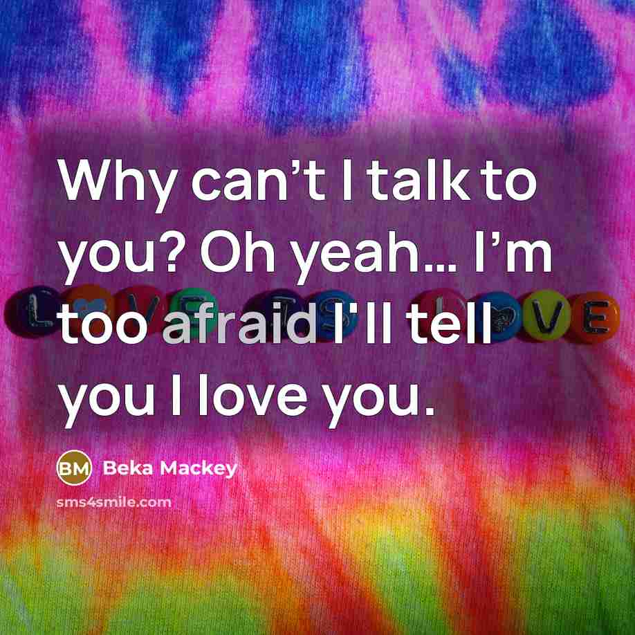 “Why can't I talk to you? Oh yeah.... I'm too…” quote by Beka Mackey