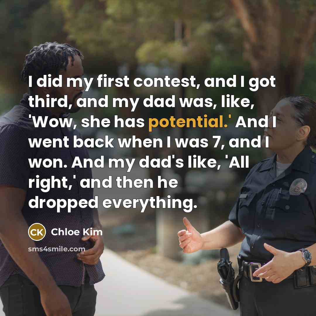 “I did my first contest, and I got third, and…” quote by Chloe Kim