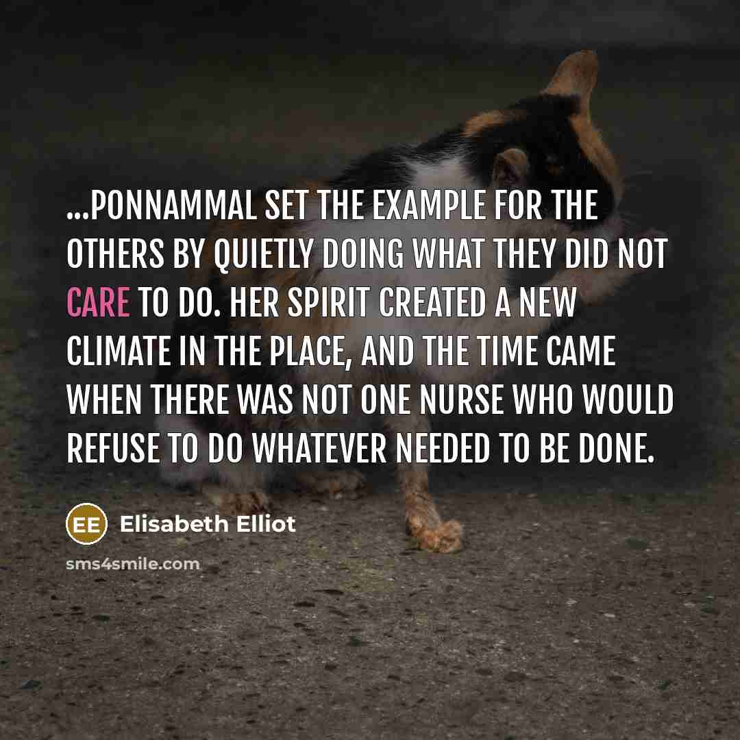“...Ponnammal set the example for the others by quietly doing…” quote by Elisabeth Elliot
